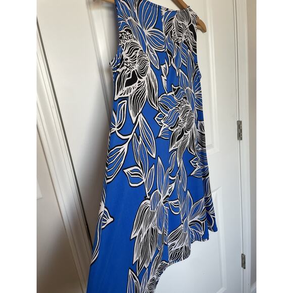 Ivy Lane Coastal Sleeveless Shift Knee Length Dress Blue White Floral Size Small - Picture 3 of 8